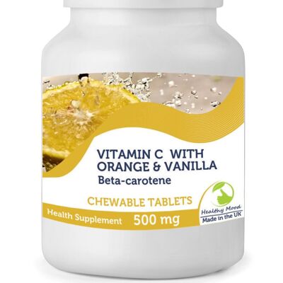 Vitamin C 500mg Orange with Vanilla Betacarotene Tablets 180 Tablets BOTTLE