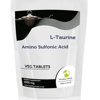 L-Taurina 1000 mg Veg Tabletas 30 Tabletas Paquete de recarga