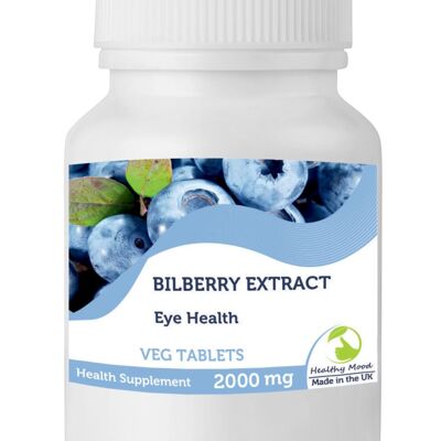 Bilberry Extract Eye 2000mg Tablets 60 Tablets BOTTLE