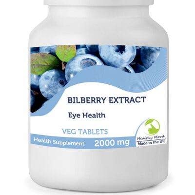 Bilberry Extract Eye 2000mg Tablets 120 Tablets BOTTLE