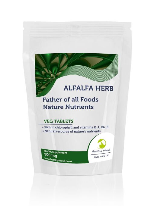 Alfa-alfa Herb 500mg Veg Tablets 90 Tablets Refill Pack
