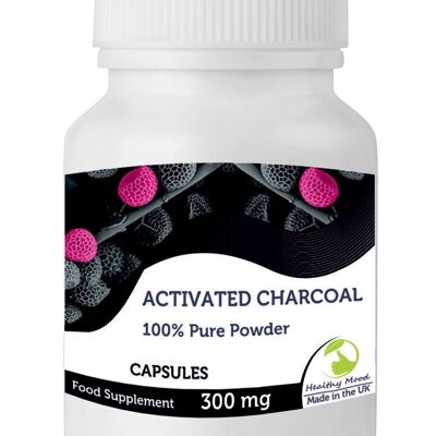 Activated Charcoal Powder Capsules 180 Capsules BOTTLE