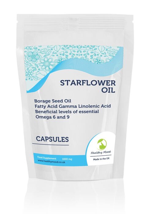 STARFLOWER 1000mg Borage Seed Oil GLA Capsules 120 Capsules Refill Pack
