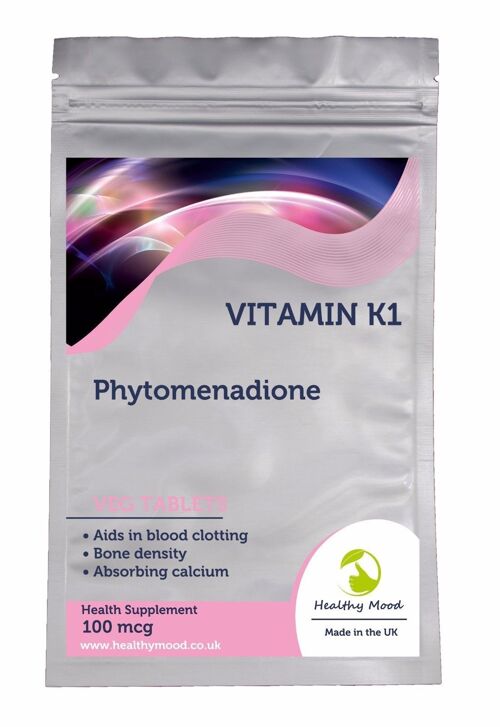 Vitamin K1 100mcg Phytomenadione 30/60/90/120/180 Veg Tablets Pills Supplements 120