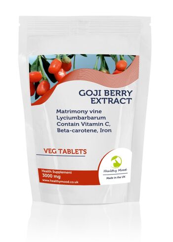 Goji Berry Extract 3000mg Veg Comprimés 60 Comprimés Recharge 1