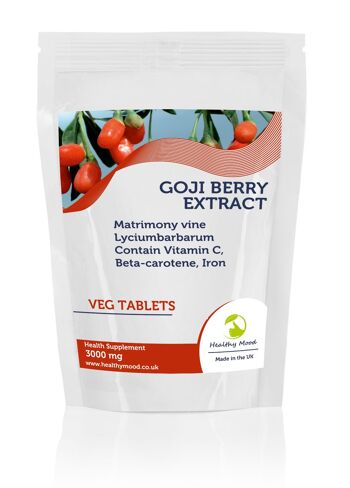 Goji Berry Extract 3000mg Veg Comprimés 90 Comprimés Recharge 1