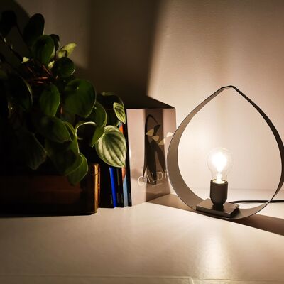 Lampe SMALL DROP Eiche und Schwarz