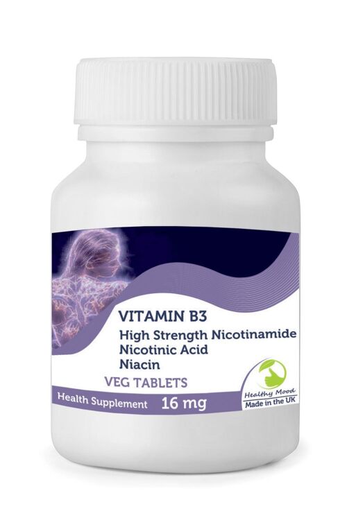 Vitamin B3 16mg Nicotinic Acid Niacin Tablets 30 Tablets BOTTLE