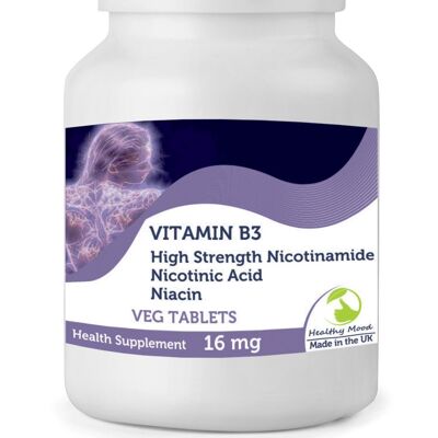 Vitamin B3 16mg Nicotinic Acid Niacin Tablets 30 Tablets BOTTLE