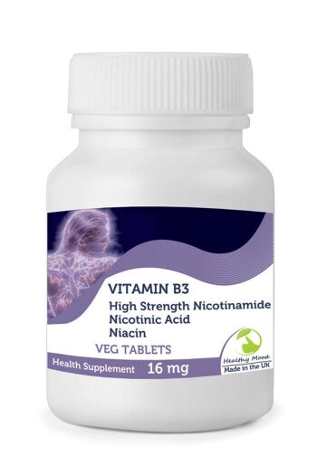 Vitamine B3 16mg Acide Nicotinique Niacine Comprimés 120 Comprimés FLACON