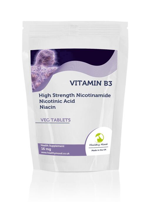 Vitamin B3 16mg Nicotinic Acid Niacin Tablets 500 Tablets Refill Pack