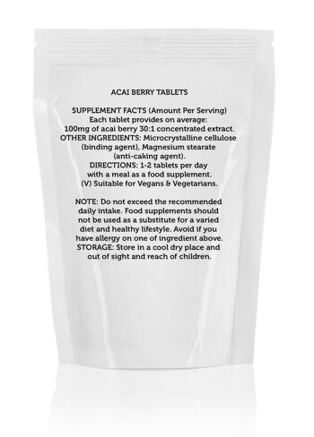 Extrait de baies d'açai 3000mg comprimés 7 pack d'échantillons 3