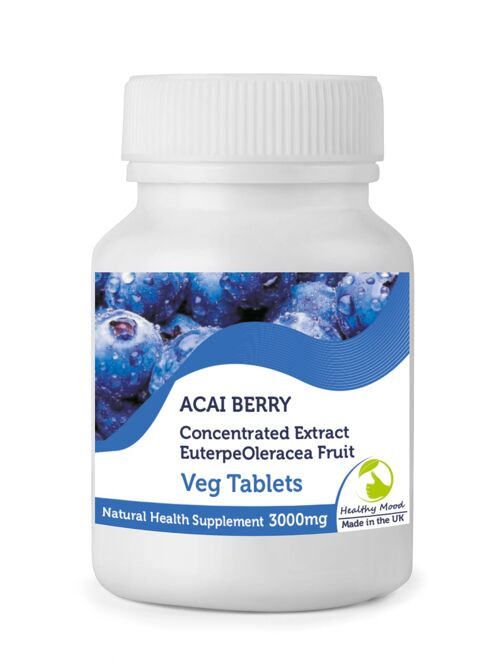 Acai Berry  Extract 3000mg Tablets 90 Tablets Refill Pack