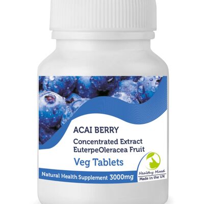 Acai Berry Extract 3000mg Compresse Confezione Ricarica 90 Compresse