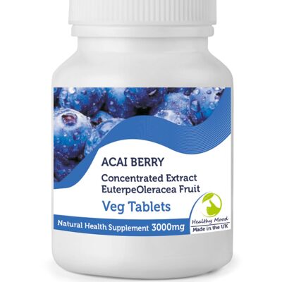 Acai Berry  Extract 3000mg Tablets 90 Tablets Refill Pack