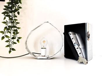 Lampe SMALL DROP chêne et marbre 1