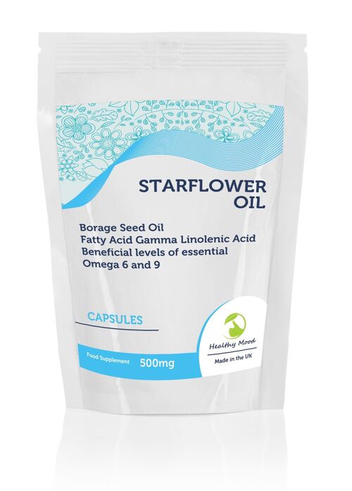 Starflower Borage Seed Oil Linolenic GLA 500mg Capsules 30 Capsules Refill Pack