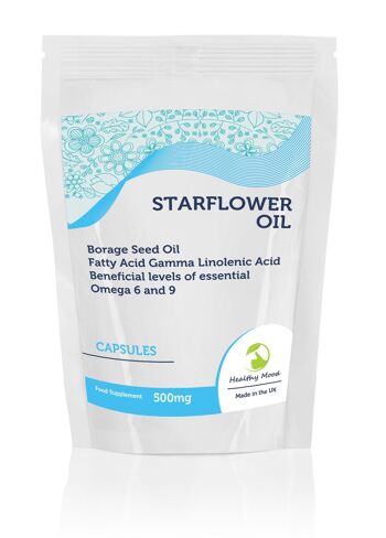 Starflower Bourrache Huile Linolénique GLA 500mg Capsules 60 Capsules Recharge 1