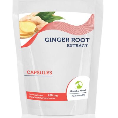 GINGER ROOT Herb Extract 280mg Capsules 180 Capsules Refill Pack