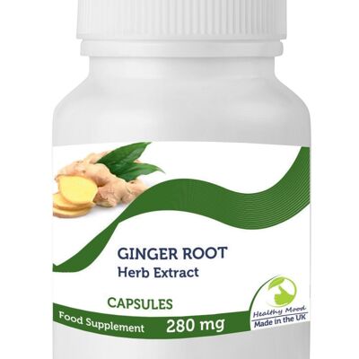 GINGER ROOT Herb Extract 280mg Capsules 90 Capsules BOTTLE