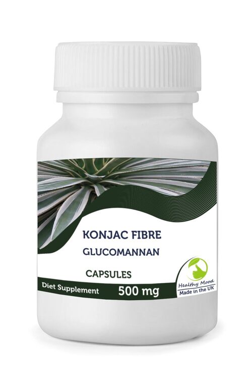 Konjac Fibre 500mg Glucomannan Capsules 60 Capsules BOTTLE