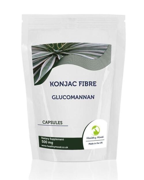 Konjac Fibre 500mg Glucomannan Capsules 30 Capsules Refill Pack