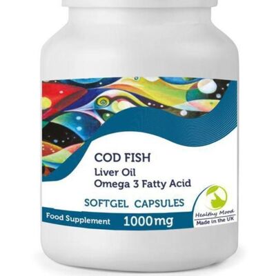 Cod Liver Oil 1000mg with Vitamin A and Vitamin D3 Capsules 60 Capsules BOTTLE