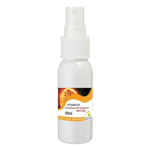 Vitamin D3 Drops Spray 50ml Mint 25ug Liquid