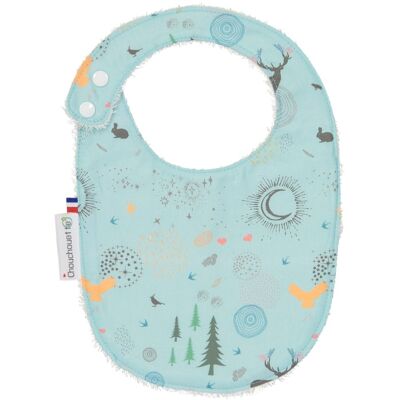 Lior blue snap bib