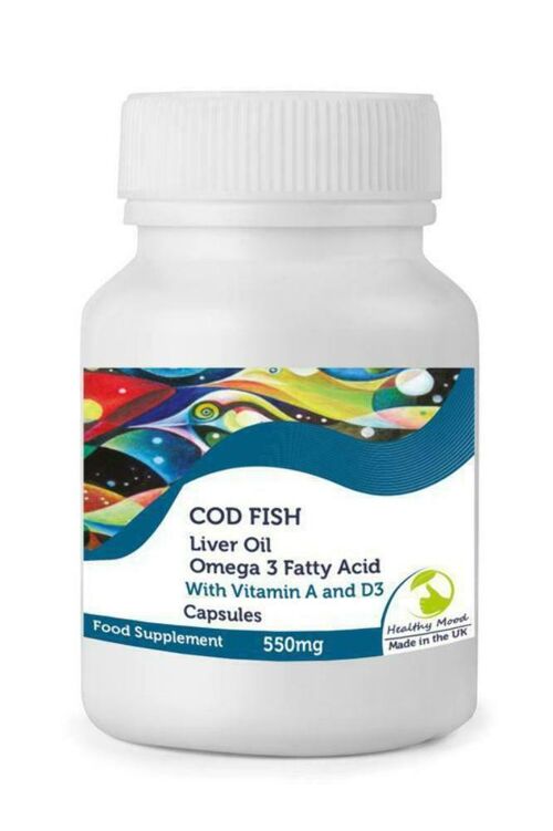 Cod Liver  550mg With Vitamin A and D3  Capsules 30 Capsules BOTTLE
