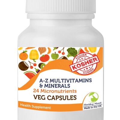 Cápsulas veganas de multivitaminas y minerales A-Z