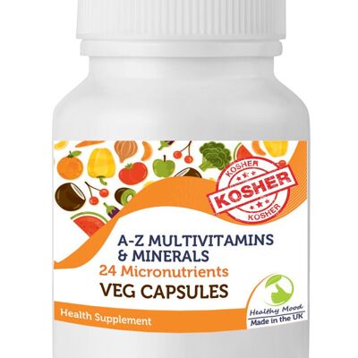 Multivitaminas y minerales A-Z Cápsulas veganas 30 Cápsulas BOTELLAS