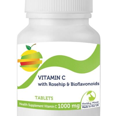 Vitamine C avec Rose Musquée Bioflavonoïdes Comprimés 1000mg 120 Comprimés FLACON