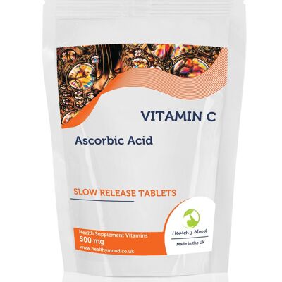 Vitamina C, tabletas de liberación lenta de 500 mg, 500 tabletas, paquete de recarga