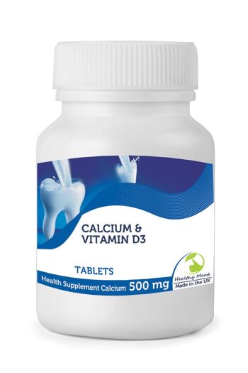 Calcium avec Vitamine D3 Comprimés 500mg 180 Comprimés FLACON