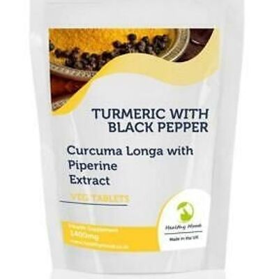 Cúrcuma con pimienta negra 1400 mg comprimidos Paquete de recambio de 180 comprimidos