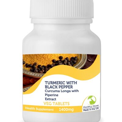 Turmeric with Black Pepper 1400mg Tablets 30 Tablets BOTTLE