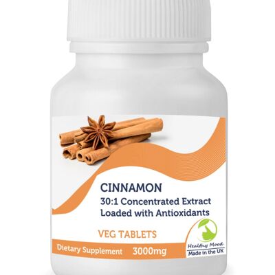 Cinnamon Tablets 3000mg  Extract 30 Capsules BOTTLE