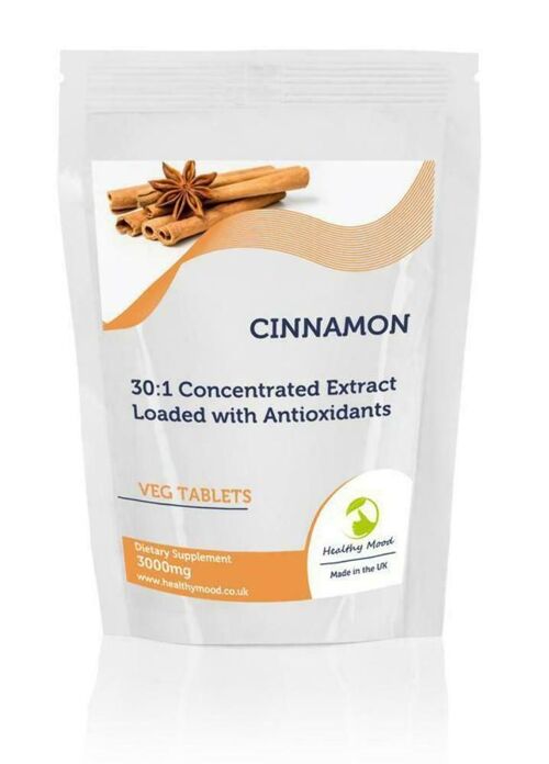 Cinnamon Tablets 3000mg  Extract 30 Tablets Refill Pack