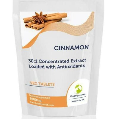 Paquete de recarga de 60 tabletas de extracto de canela en tabletas de 3000 mg