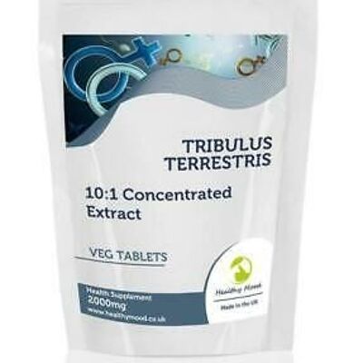 Tribulus Terrestris 2000 mg Extracto de comprimidos Paquete de recarga de 30 comprimidos