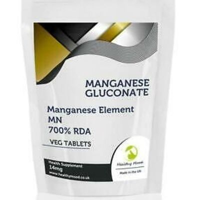 Tabletas de gluconato de manganeso 60 tabletas Tamaño de recambio