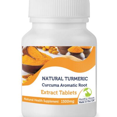 Turmeric Tablets Extract 1500mg 500 Tablets BOTTLE