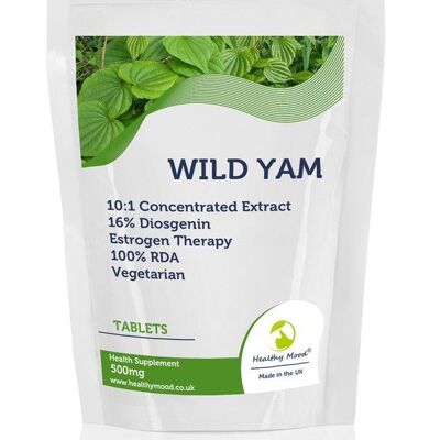 Paquete de recarga de 30 tabletas de 500 mg de Wild Yam