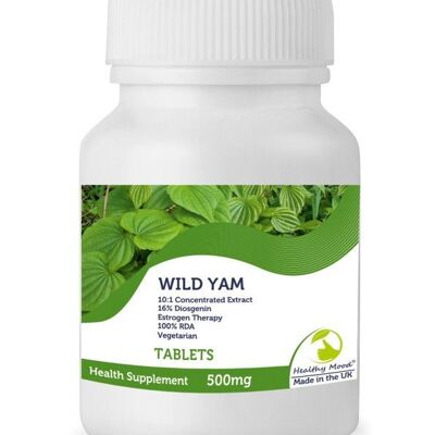 Wild Yam 500mg Vegetarian Tablets 30 Tablets BOTTLE