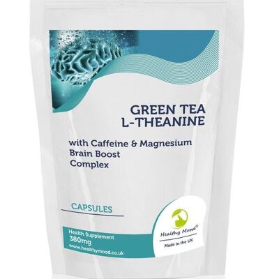 L-Theanine Green Tea Caffeine Capsules Brain Boost 180 Tablets Refill Pack