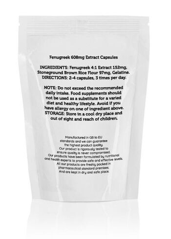 Paquet d'échantillons de capsules d'extrait de fenugrec 608 mg x 7 comprimés 2
