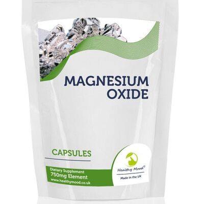 Cápsulas de óxido de magnesio de 750 mg, paquete de recarga de 60 comprimidos