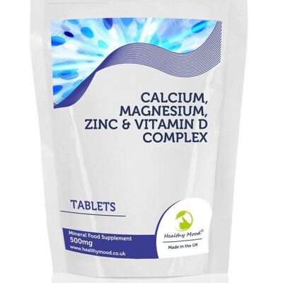 Tabletas de calcio, magnesio, zinc y vitamina D, paquete de recarga de 30 tabletas