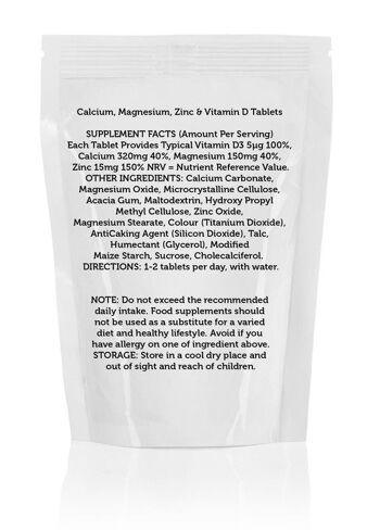 Calcium Magnésium Zinc & Vitamine D Comprimés Recharge 90 Comprimés 2